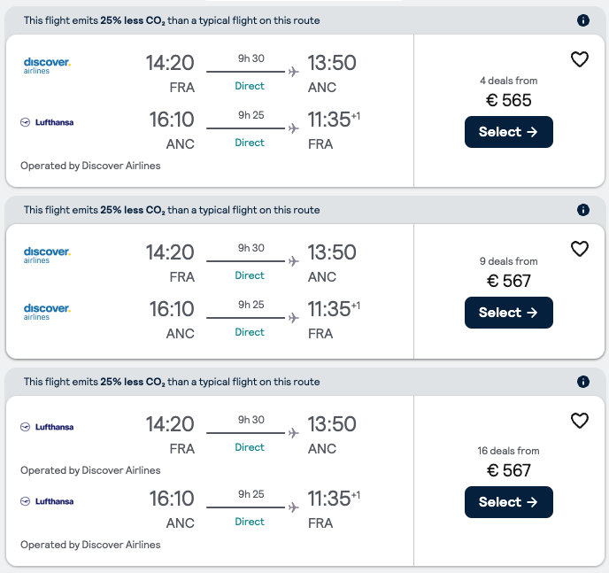 Frankfurt (FRA) to Anchorage (ANC), Alask from €565 Roundtrip Nonstop.