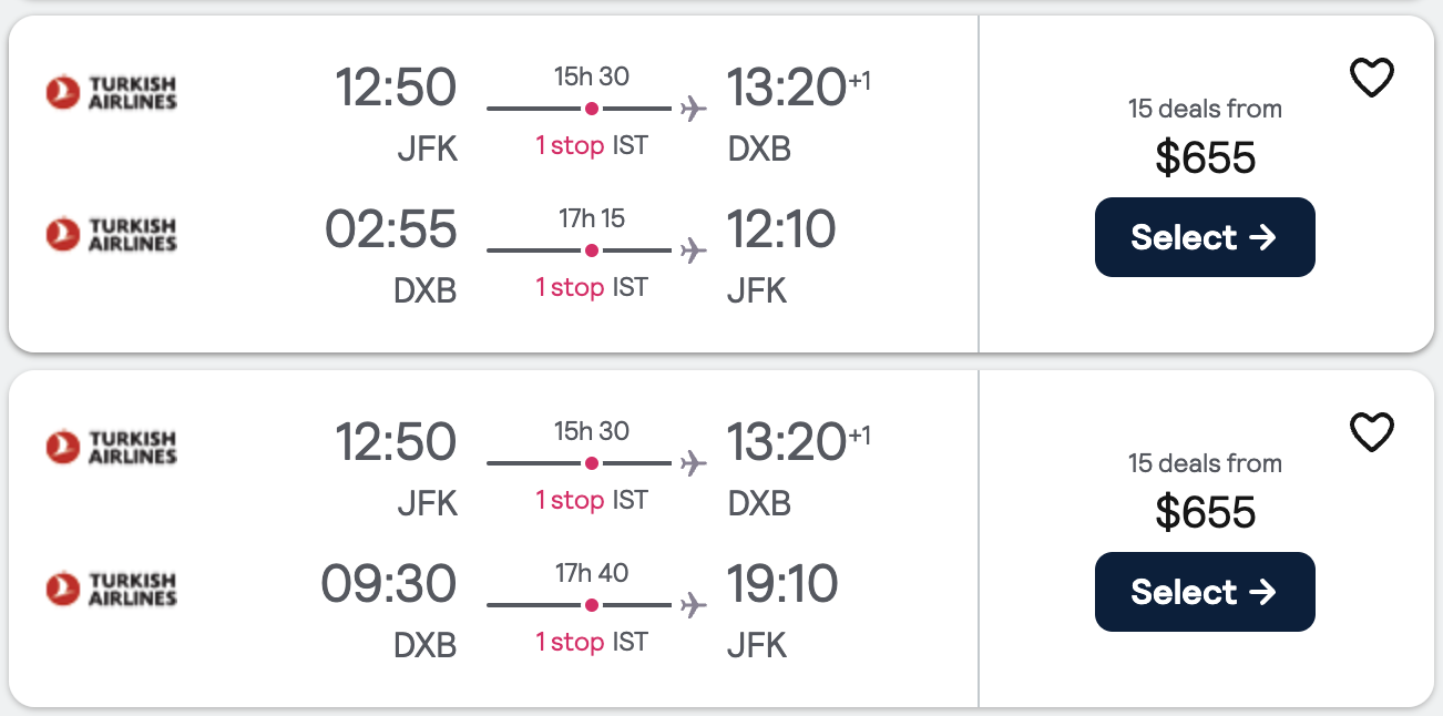 Flight from New York City (JFK) to Dubai (DXB), UAE for only $655 Roundtrip.